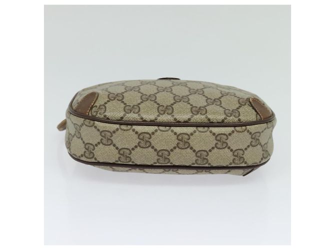 GUCCI GG Supreme Web Sherry Line Borsa PVC Beige Oro 156 02 066 Auth ki5606 D'oro - vista 5
