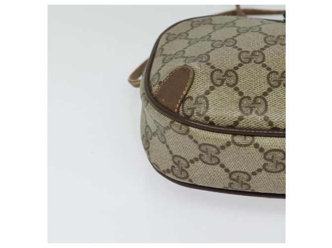 GUCCI GG Supreme Web Sherry Line Borsa PVC Beige Oro 156 02 066 Auth ki5606 D'oro - vista 9