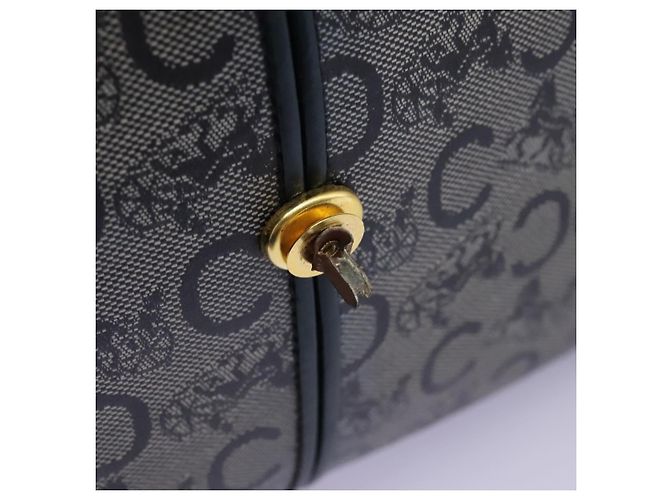Céline Borsa a Spalla CELINE C Sulky PVC Blu Navy Oro Auth ep8365 D'oro - vista 10
