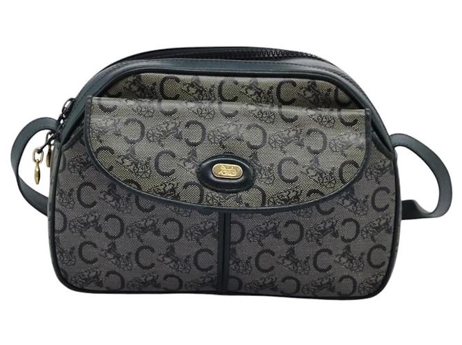 Céline Borsa a Spalla CELINE C Sulky PVC Blu Navy Oro Auth ep8365 D'oro - vista 13