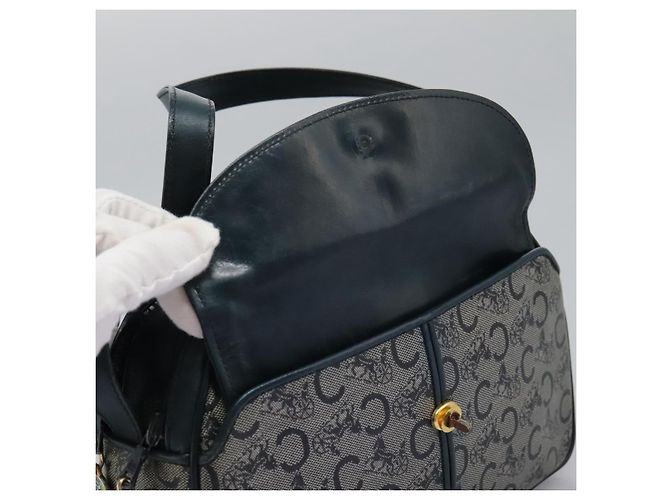 Céline Borsa a Spalla CELINE C Sulky PVC Blu Navy Oro Auth ep8365 D'oro - vista 20