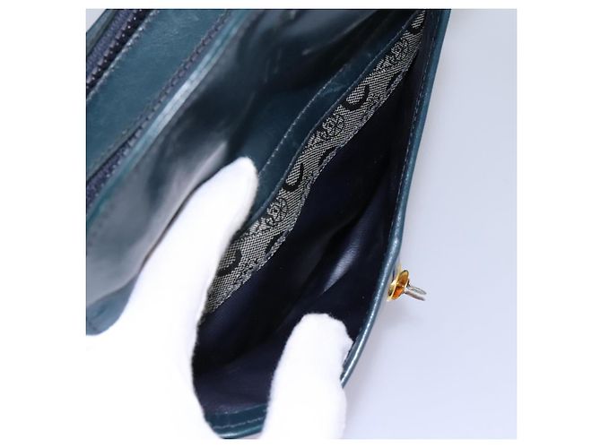 Céline Borsa a Spalla CELINE C Sulky PVC Blu Navy Oro Auth ep8365 D'oro - vista 21
