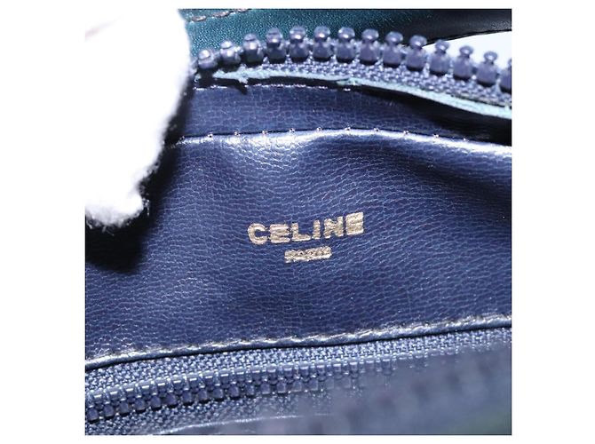 Céline Borsa a Spalla CELINE C Sulky PVC Blu Navy Oro Auth ep8365 D'oro - vista 27