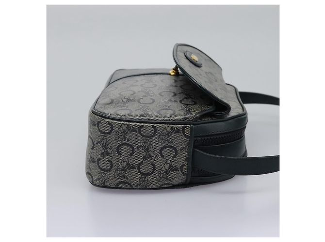 Céline Borsa a Spalla CELINE C Sulky PVC Blu Navy Oro Auth ep8365 D'oro - vista 4