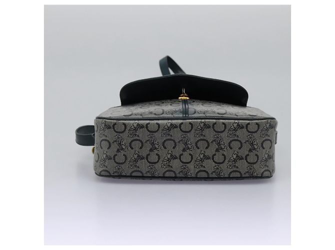 Céline Borsa a Spalla CELINE C Sulky PVC Blu Navy Oro Auth ep8365 D'oro - vista 5