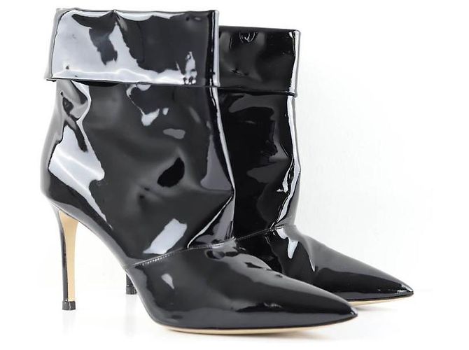 Paul Andrew Botas de couro verniz preto - vista 3