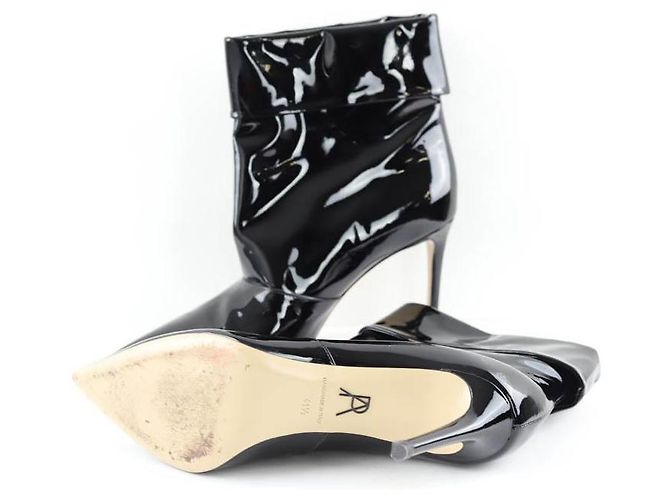 Paul Andrew Botas de couro verniz preto - vista 6