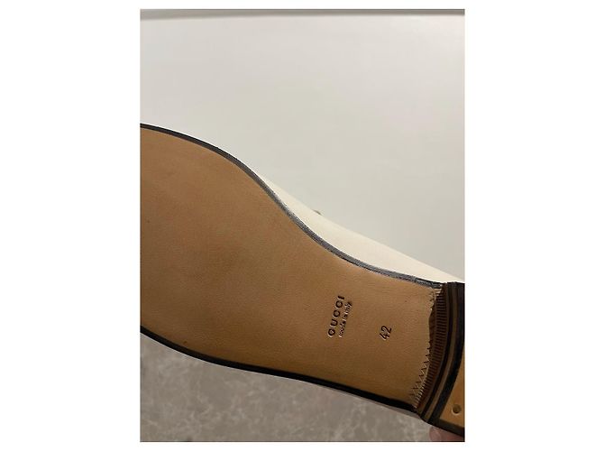Mules e zoccoli GUCCI T.EU 42 Pelle Bianco - vista 6