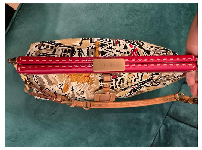 Borsa stampata Venezia di PRADA Rosso - vista 4