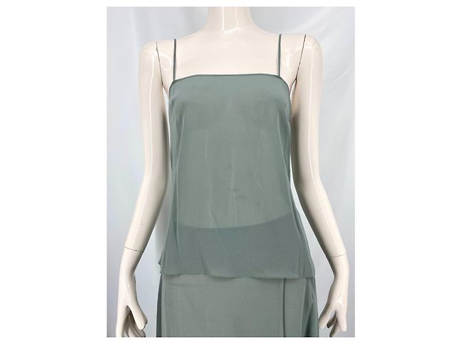 Christian Dior camisa de encaje de cuello alto Gris Verde oliva Verde claro Azul claro Turquesa - vista 4