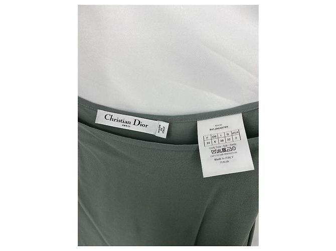 Christian Dior camisa de encaje de cuello alto Gris Verde oliva Verde claro Azul claro Turquesa - vista 5