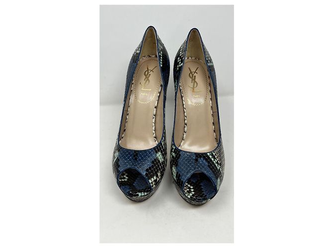 Saint Laurent Python Pumps Blue - view 13