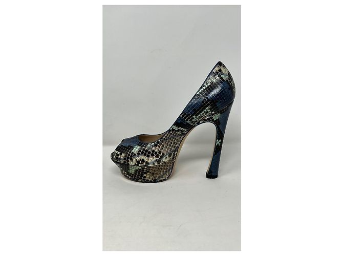 Saint Laurent Python Pumps Blue - view 15