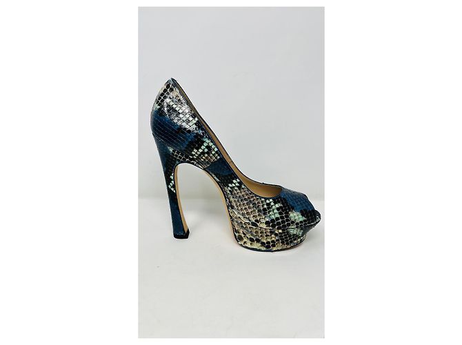 Saint Laurent Python Pumps Blue - view 3