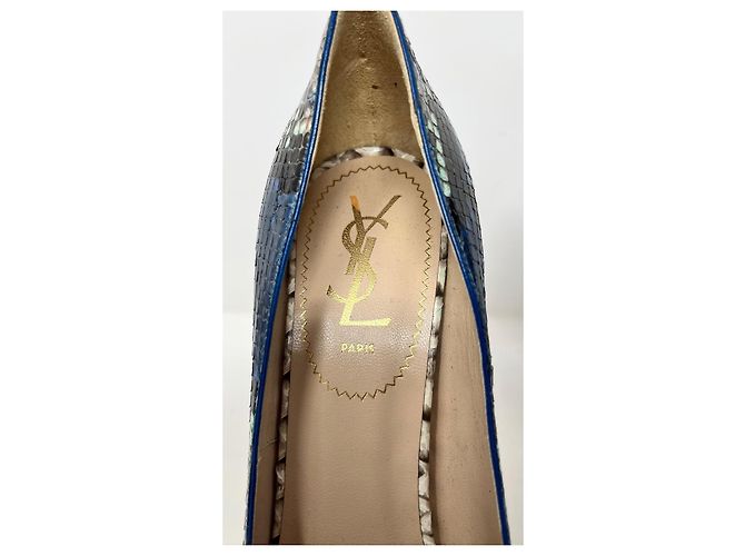 Saint Laurent Python Pumps Blue - view 4