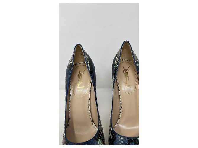 Saint Laurent Python Pumps Blue - view 5