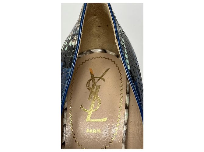 Saint Laurent Python Pumps Blue - view 6
