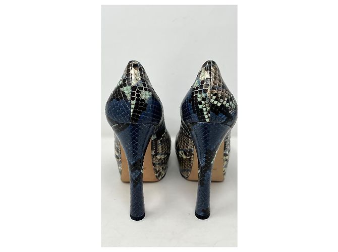 Saint Laurent Python Pumps Blue - view 7