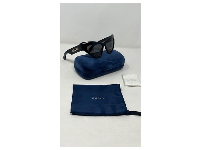 Gucci Sonnenbrille Katzenform Schwarz Acetat - Ansicht 6