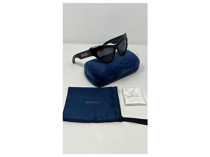 Gucci Sonnenbrille Katzenform Schwarz Acetat - Ansicht 7