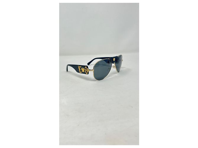 Gafas de sol Versace negras de metal Negro - vista 4