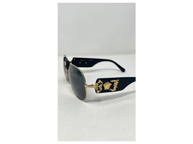 Gafas de sol Versace negras de metal Negro - vista 6