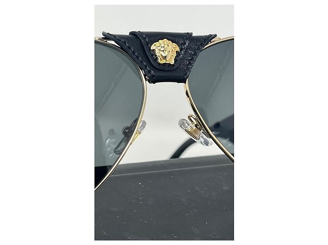 Gafas de sol Versace negras de metal Negro - vista 8