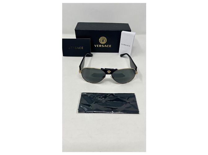 Gafas de sol Versace negras de metal Negro - vista 9