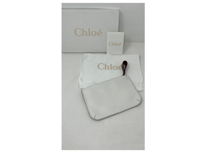 Pochette Chloé Piccola in pelle bicolore bianco e nero - vista 3