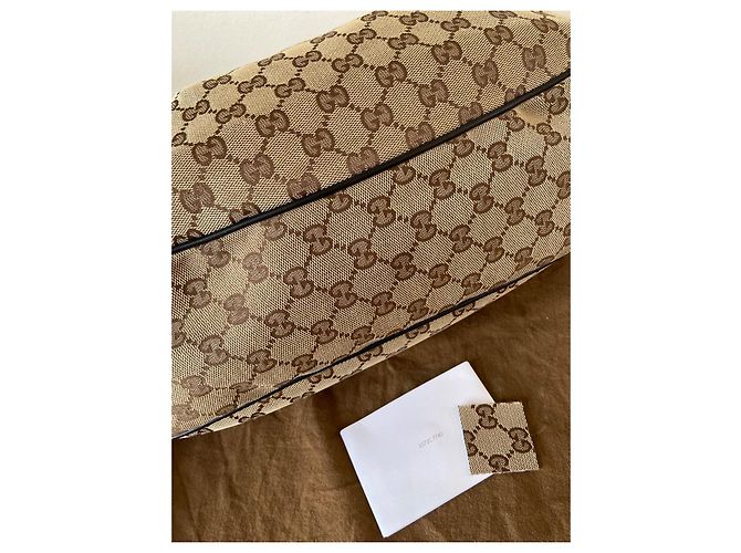 Borsa Gucci Monogram Sukey Beige in tela GG - vista 10