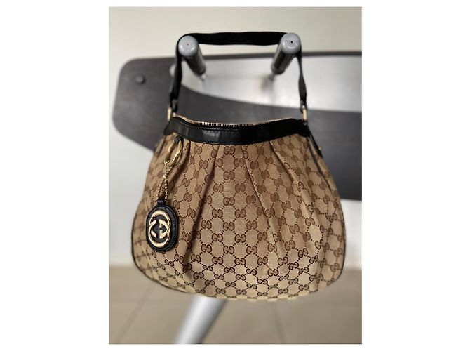 Borsa Gucci Monogram Sukey Beige in tela GG - vista 3