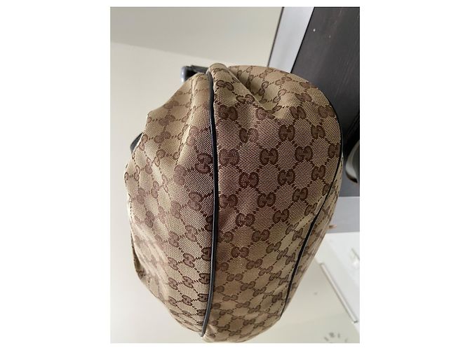 Borsa Gucci Monogram Sukey Beige in tela GG - vista 4
