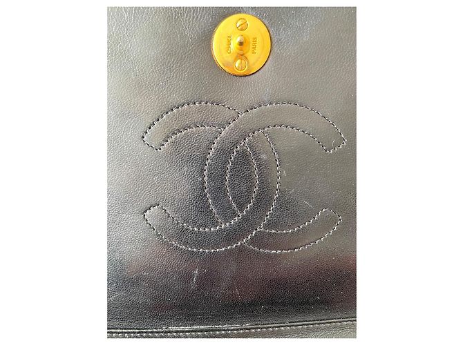 Timeless Chanel Borsa Single Flap in pelle d'agnello trapuntata nera Nero - vista 10