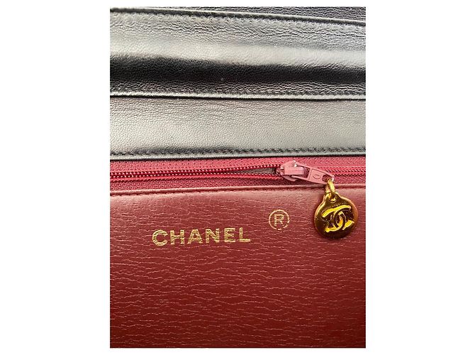 Timeless Chanel Borsa Single Flap in pelle d'agnello trapuntata nera Nero - vista 12