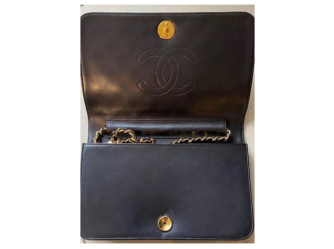 Timeless Chanel Borsa Single Flap in pelle d'agnello trapuntata nera Nero - vista 18