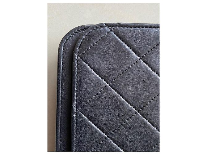 Timeless Chanel Borsa Single Flap in pelle d'agnello trapuntata nera Nero - vista 20