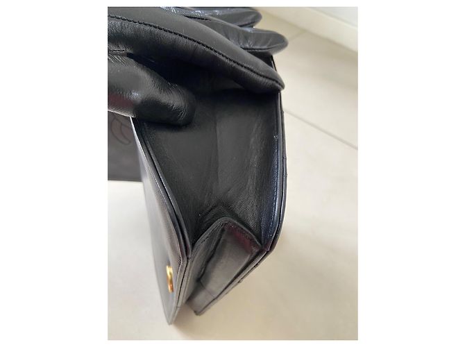 Timeless Chanel Borsa Single Flap in pelle d'agnello trapuntata nera Nero - vista 6