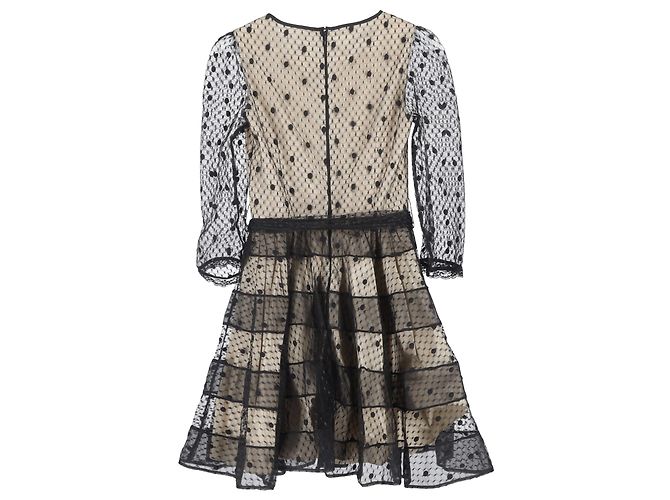 RED Valentino Mini-Party-Tüllkleid mit Punkten aus schwarzem Polyester - Ansicht 2