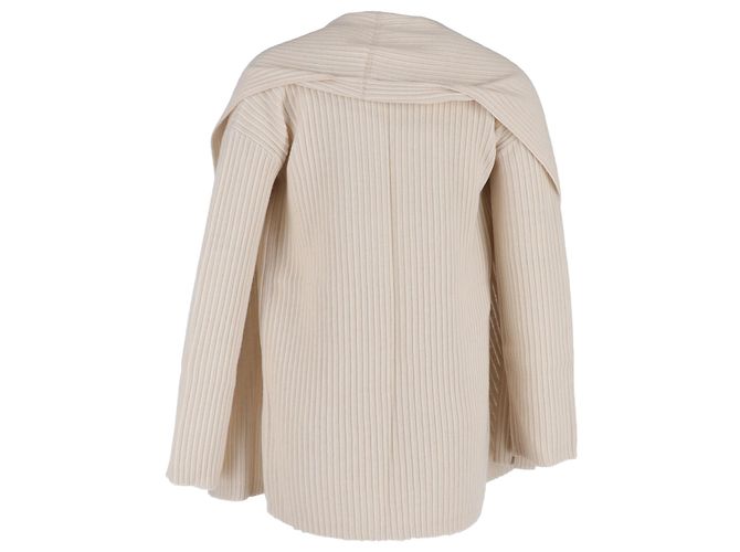 Rippstrick offener Cardigan von Theory aus cremefarbener Wolle Weiß Roh - Ansicht 3