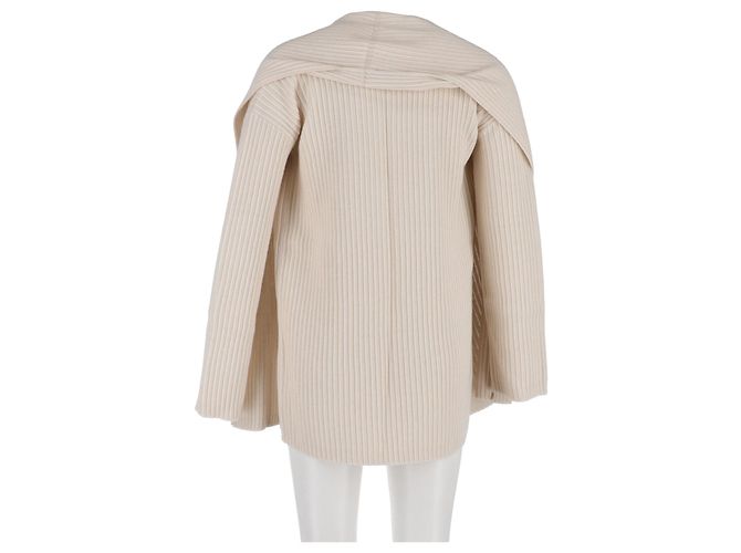 Rippstrick offener Cardigan von Theory aus cremefarbener Wolle Weiß Roh - Ansicht 6