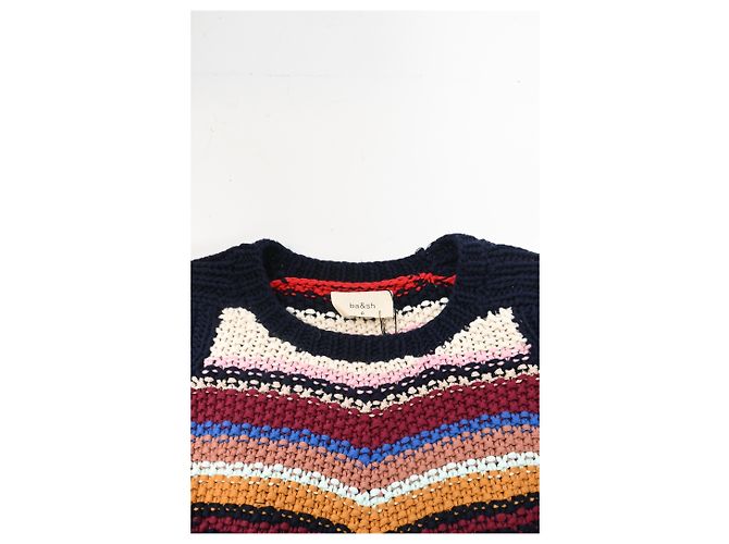 Gestreifter Strickpullover von Ba&sh aus mehrfarbigem Baumwollgarn Mehrfarben - Ansicht 10
