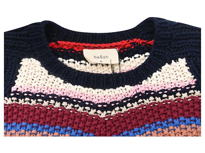 Gestreifter Strickpullover von Ba&sh aus mehrfarbigem Baumwollgarn Mehrfarben - Ansicht 5