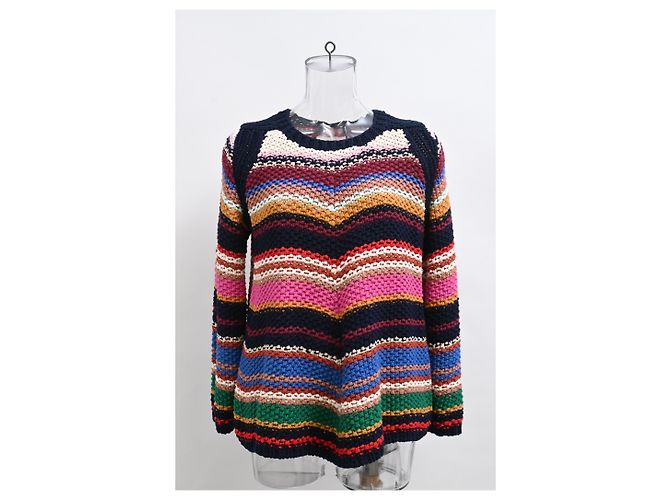 Gestreifter Strickpullover von Ba&sh aus mehrfarbigem Baumwollgarn Mehrfarben - Ansicht 6