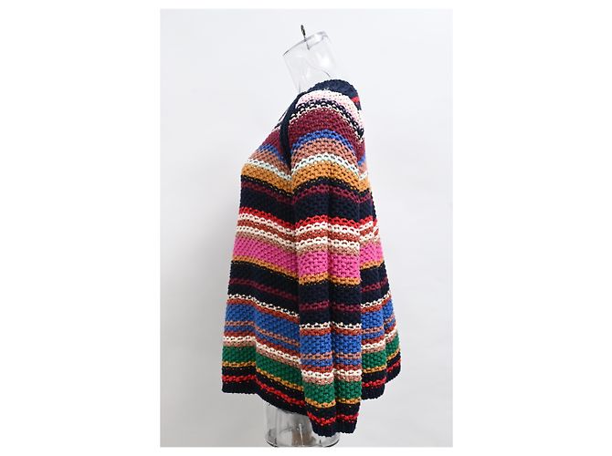 Gestreifter Strickpullover von Ba&sh aus mehrfarbigem Baumwollgarn Mehrfarben - Ansicht 7