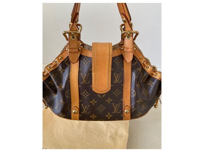 Louis Vuitton Theda Borsa a mano Monogram in pelle marrone - vista 14