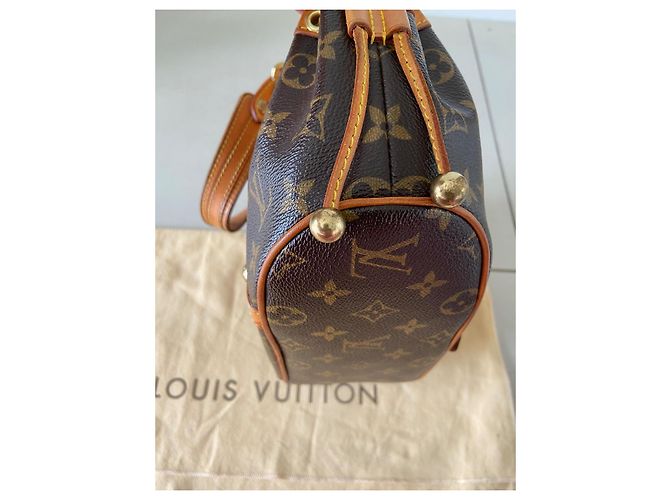 Louis Vuitton Theda Borsa a mano Monogram in pelle marrone - vista 4