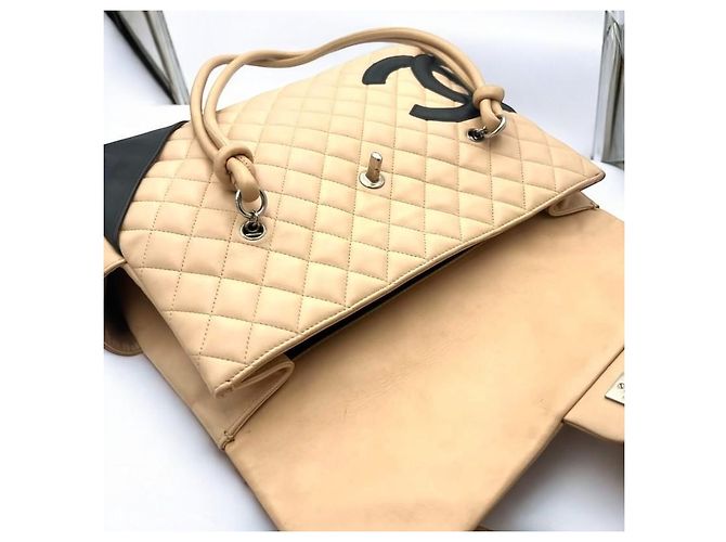 Borsa a tracolla Chanel Cambon CC – Beige e Nero - vista 11