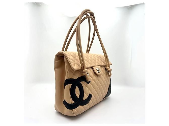 Borsa a tracolla Chanel Cambon CC – Beige e Nero - vista 3
