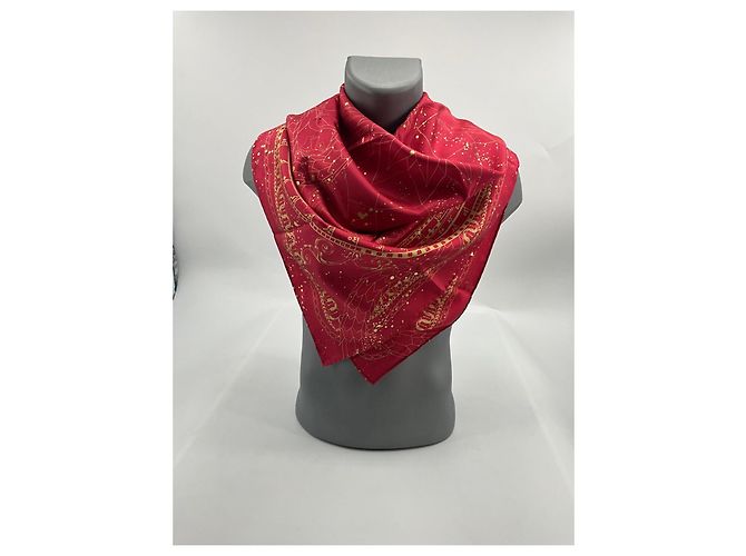 Foulard in seta Bulgari 90 Rosso e Oro Multicolore - vista 10