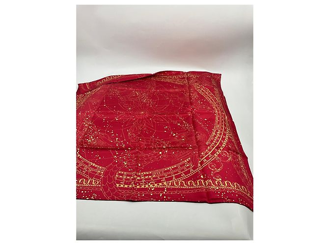 Foulard in seta Bulgari 90 Rosso e Oro Multicolore - vista 12